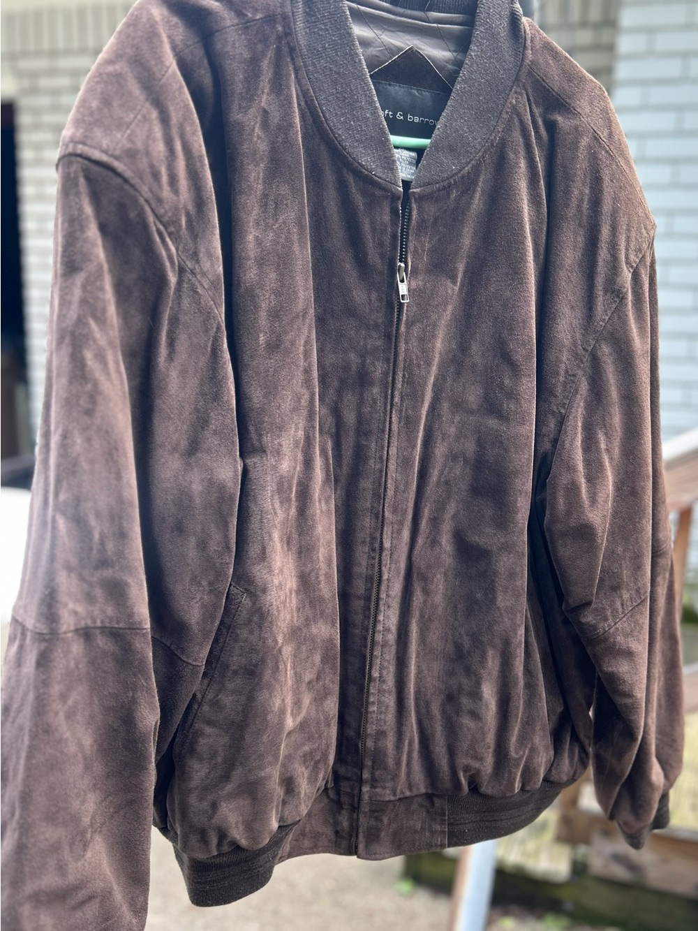 croft & barrow Men's Dark Brown Suede Bomber Jacket